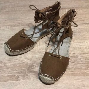 Janya Ghillie Lace Up Espadrille Flats Merona  7.5